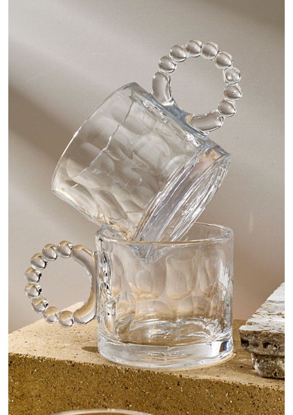 Std Ringo Stone 6'lı Boncuklu 100ML Cam Espresso Türk Kahvesi Fincanı modelleri