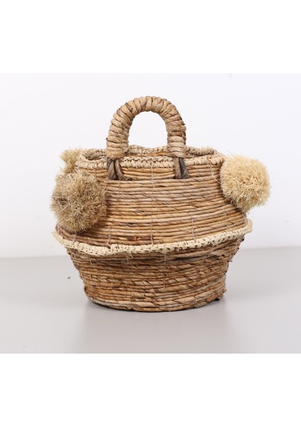Mylamp Abaka Ponponlu Sepet 30X23X30 cm fırsatları