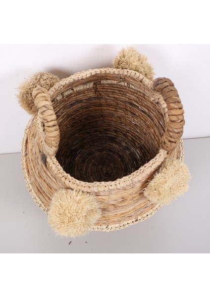 Mylamp Abaka Ponponlu Sepet 30X23X30 cm indirimleri