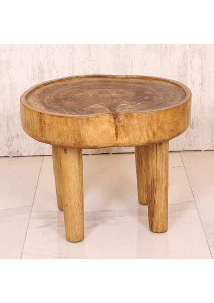 Mylamp Charm Doğal Teak Ağacı Sehpa 56X45 cm