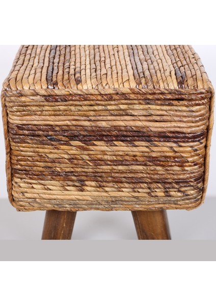 Mylamp Abaka Kare Puf & Stools-Doğal Teak Gövde 33X44X50 cm fırsatları