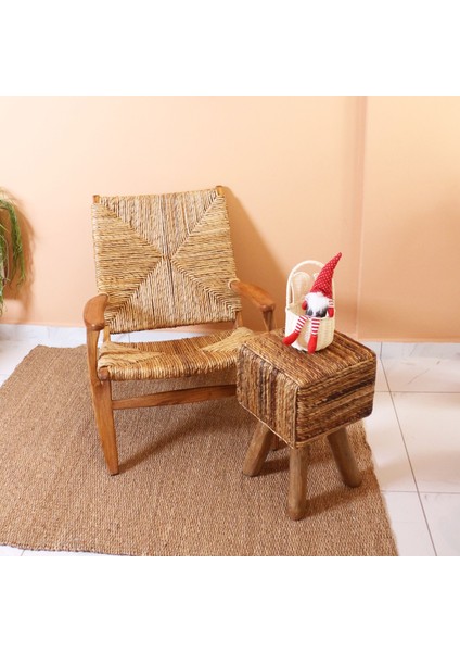 Mylamp Abaka Kare Puf & Stools-Doğal Teak Gövde 33X44X50 cm indirimleri
