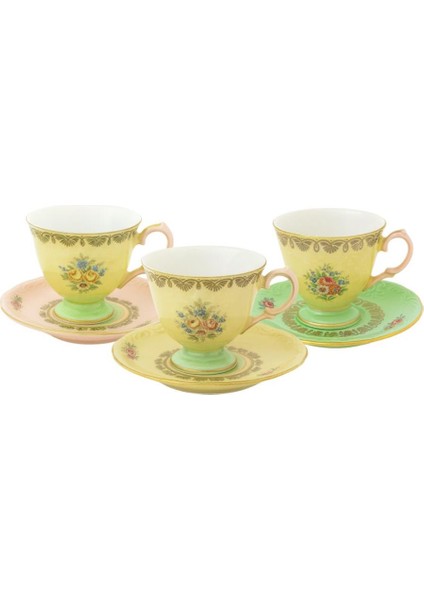 Colorful Flowers 6lı Kahve Fincan Seti 150ML