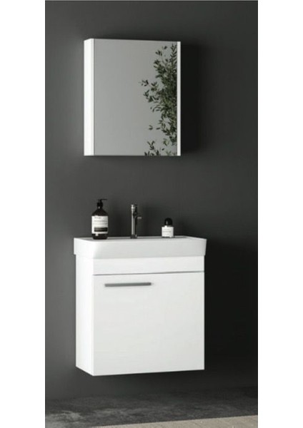 New Idea 60 cm Beyaz Banyo Dolabı Seti