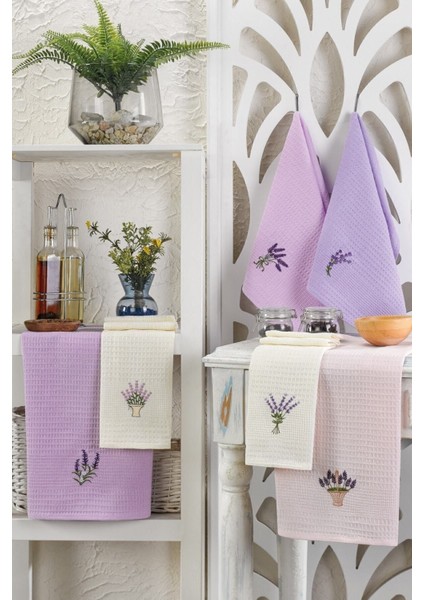 6 Parça %100 Pamuk 40 x 60CM Çiçek Desenli Mutfak Havlusu Seti Mutfak Kurulama Bezi Seti Hemmen