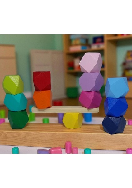 Wood Blocks Ahşap Denge Blokları Montessori Waldorf Eğitimi 12'li Set fiyatları