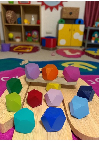 Wood Blocks Ahşap Denge Blokları Montessori Waldorf Eğitimi 12'li Set fırsatları