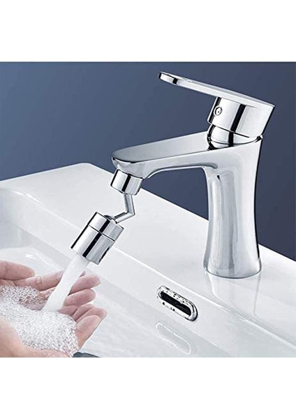 720 Derece Dönme Özellikli, Ekonomik ve İki Fonksiyonlu Krom Kaplama Musluk Ucu - ABS HBCV00002XTYGZ