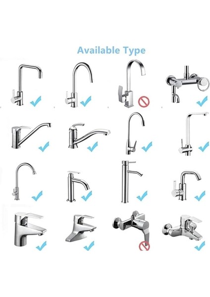 720 Derece Dönme Özellikli, Ekonomik ve İki Fonksiyonlu Krom Kaplama Musluk Ucu - ABS HBCV00002XTYGZ