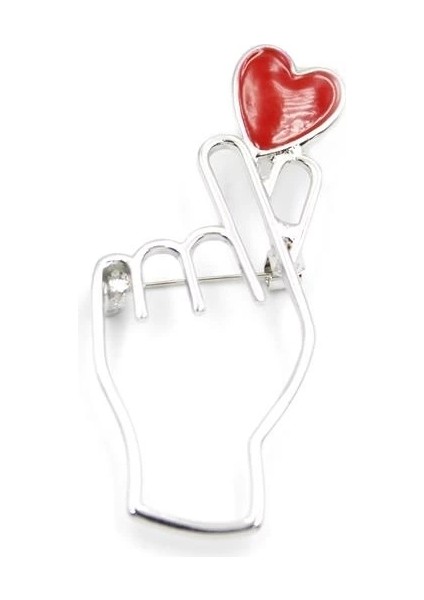 Kalp Broş - Gümüş