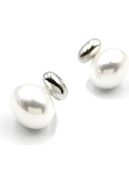 Oval Inci Küpe - Gümüş