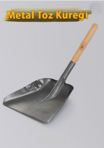 Ahşap Saplı Metal Toz Kum Toprak Küreği