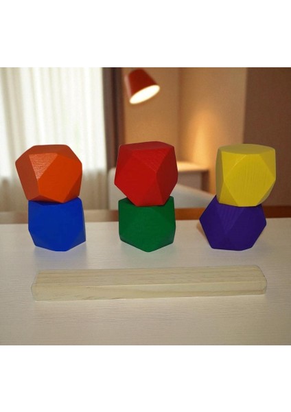 Wood Blocks Ahşap Denge Blokları Montessori Waldorf Eğitimi 6 Lı Set Ana Renkler fiyatları