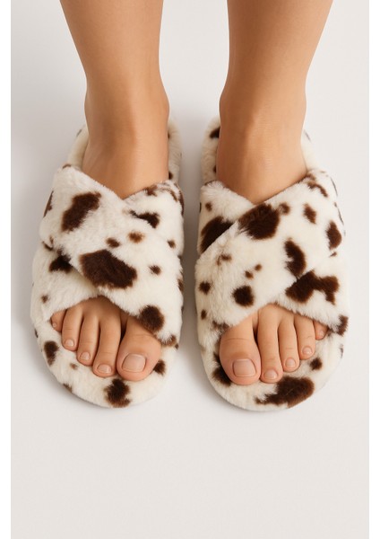 Peluş Çapraz Bant Kadın Ev Terliği Rahat ve Şık Kışlık Hafif Kaymaz fırsatları