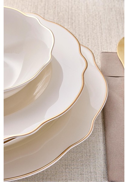 Porselen Gold Bone 24 Parça 6 Kişilik Yemek Takımı modelleri