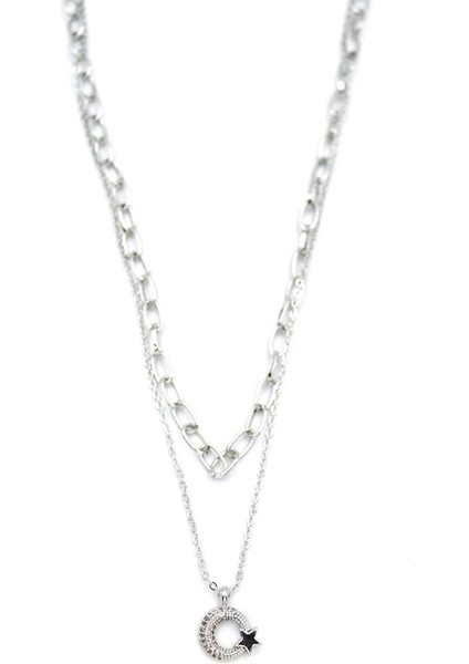 Çoklu Ay Yıldız Kolye - Gümüş fiyatları