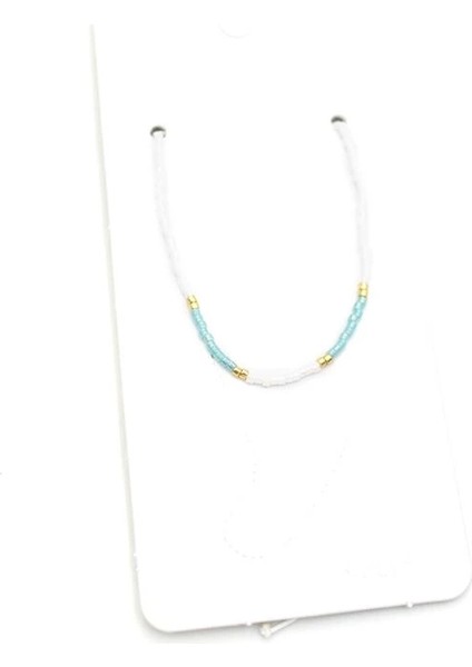 Kum Boncuk Halhal - Beyaz