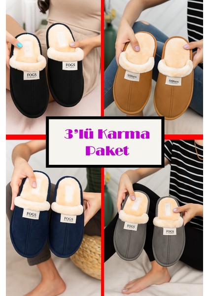 Içi Kürklü Ev Terliği Çeyiz Bohça Terliği Misafir Terliği Hafif Sesiz Taban