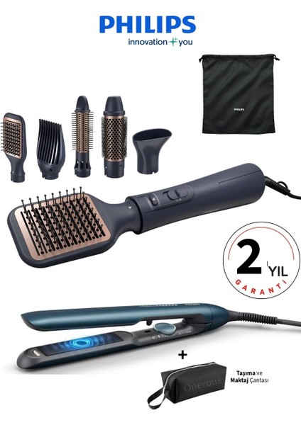 Saç Şekillendirme ve Düzleştirme Seti Argan Yağı Seramik Kaplama, 5 Aparat,3 Isı ve Hız Ayarı