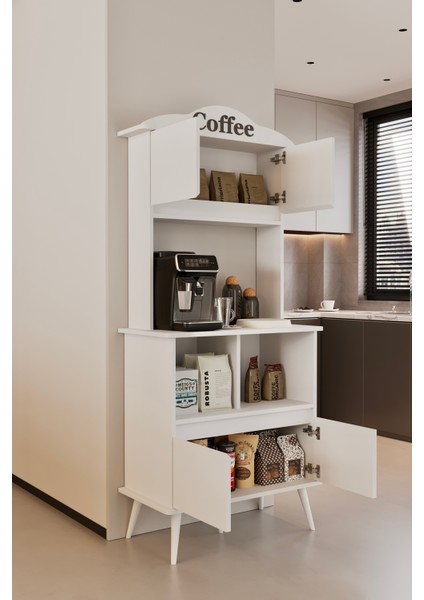 Forme beyaz Mdf Raflı Kahve Köşesi 172CM modelleri