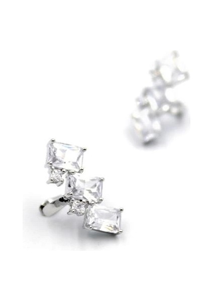 2'li Taşlı Kıkırdak Küpe - Gümüş fiyatları