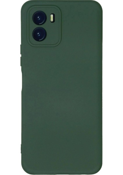 Newface Vivo Y15S Kılıf Nano Içi Kadife Silikon - Koyu Yeşil