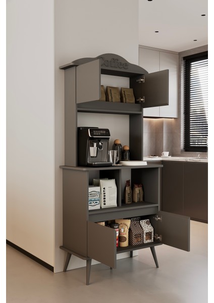 Forme gri Mdf Raflı Kahve Köşesi 172CM modelleri