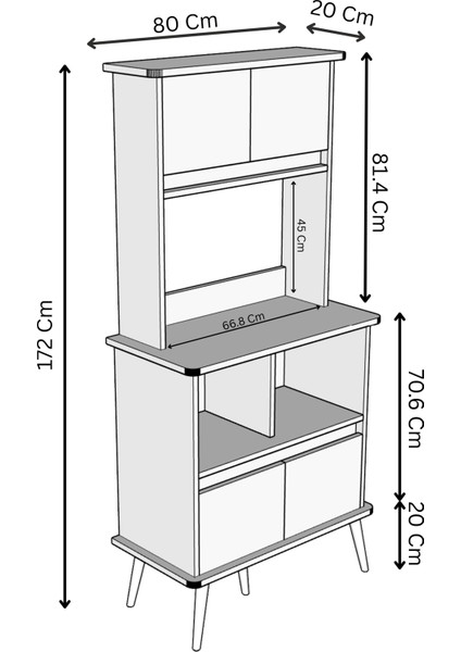 Forme beyaz Mdf Raflı Kahve Köşesi 172CM indirimleri