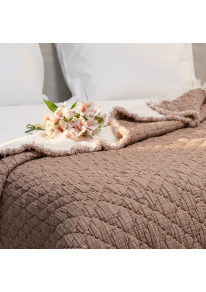 Jade Müslin Ekstra Dolgulu Çift Kişilik Yatak Örtüsü Kiremit 230X240 cm fiyatları