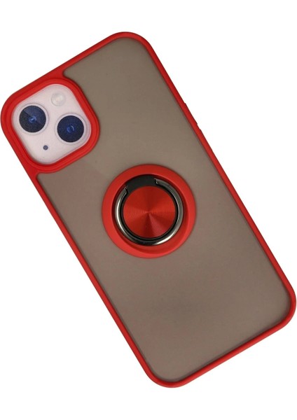 Newface iPhone 15 Kılıf Montreal Yüzüklü Silikon Kapak - Kırmızı fiyatları