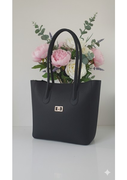 Lal'den Siyah Geniş Zarif Bayan El ve Omuz Çantası modelleri