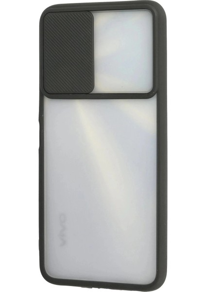 Newface Vivo Y11S Kılıf Palm Buzlu Kamera Sürgülü Silikon - Siyah modelleri