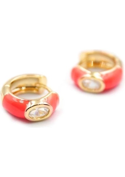 Mineli Halka Küpe - Kırmızı fiyatları