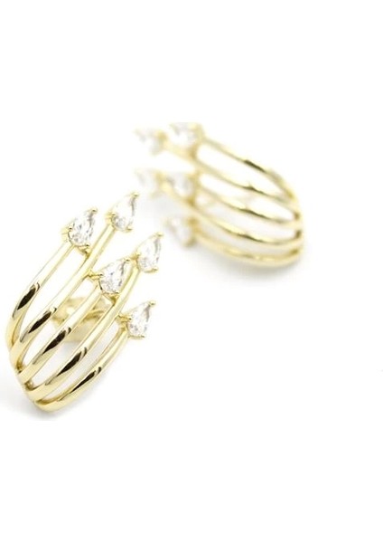 Taşlı Küpe - Altın