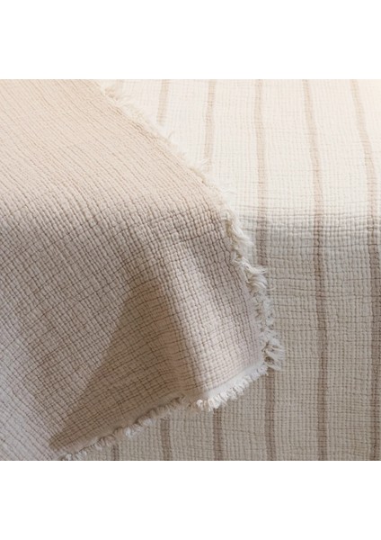 Ruby Dolgulu Müslin Çift Kişilik Yatak Örtüsü Ekru Bej 230X250 cm modelleri