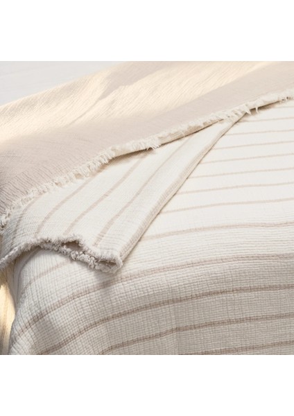 Ruby Dolgulu Müslin Çift Kişilik Yatak Örtüsü Ekru Bej 230X250 cm fırsatları