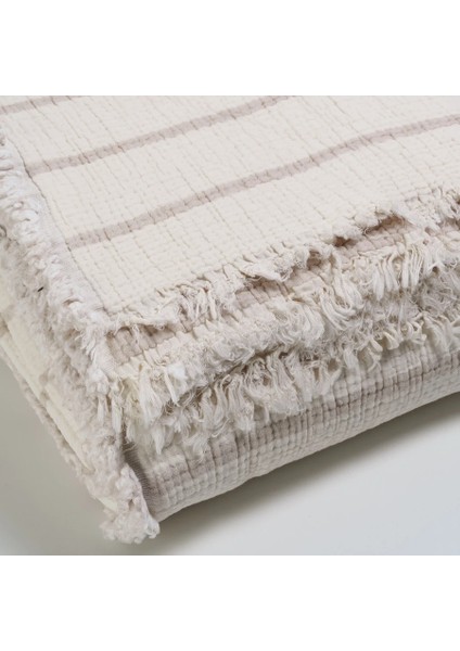 Ruby Dolgulu Müslin Çift Kişilik Yatak Örtüsü Ekru Bej 230X250 cm indirimleri