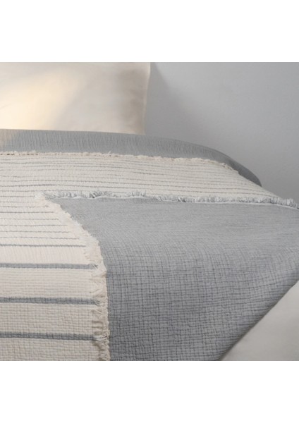 Ruby Dolgulu Müslin Çift Kişilik Yatak Örtüsü Ekru Gri 230X250 cm fiyatları