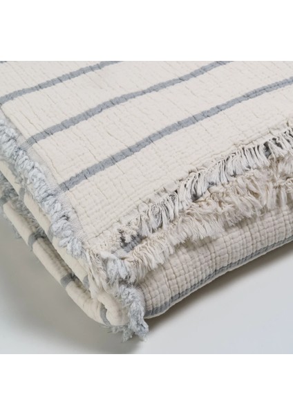 Ruby Dolgulu Müslin Çift Kişilik Yatak Örtüsü Ekru Gri 230X250 cm fırsatları
