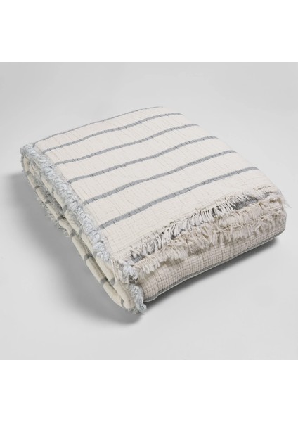 Ruby Dolgulu Müslin Çift Kişilik Yatak Örtüsü Ekru Gri 230X250 cm indirimleri