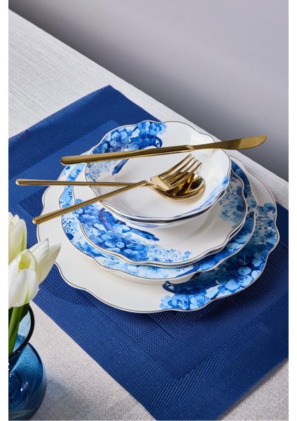 Porselen Blue Bird Bone 24 Parça 6 Kişilik Yemek Takımı fırsatları