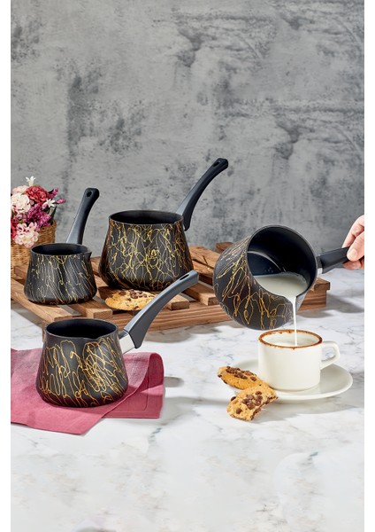 Elegance Cevze ve Sütlük Seti Granit 4 Parça