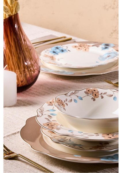 Porselen Flore Bone 24 Parça 6 Kişilik Yemek Takımı fiyatları