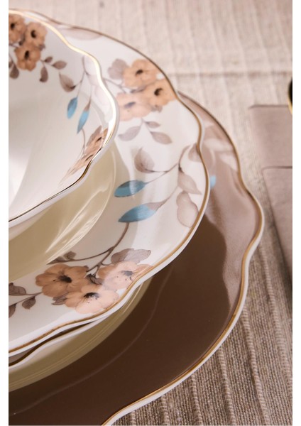 Porselen Flore Bone 24 Parça 6 Kişilik Yemek Takımı modelleri