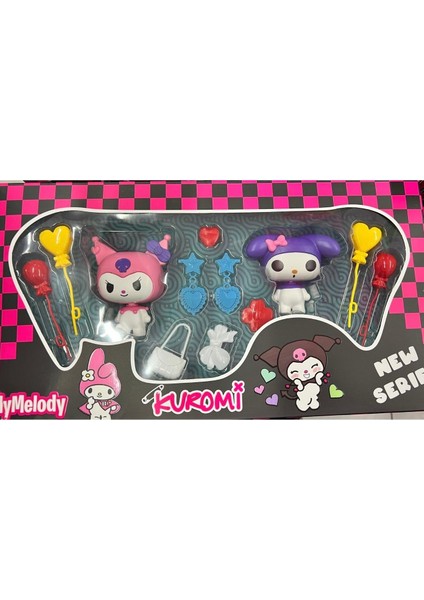 Kuromi Hello Kitty My Melody 2'li Aksesuarlı Oyuncak Figür Set