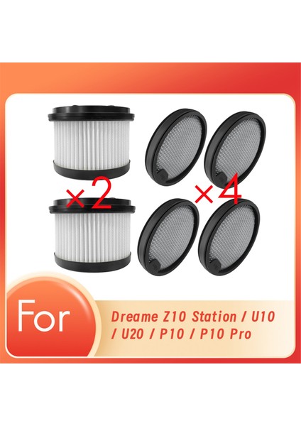 Dreame Z10 Station / U10 / U20 / P10 / P10 Pro Filtre Temizleyici Parça Değişimi Için 2 Filtre ve 4 Filtre Pamuğu (Yurt Dışından)
