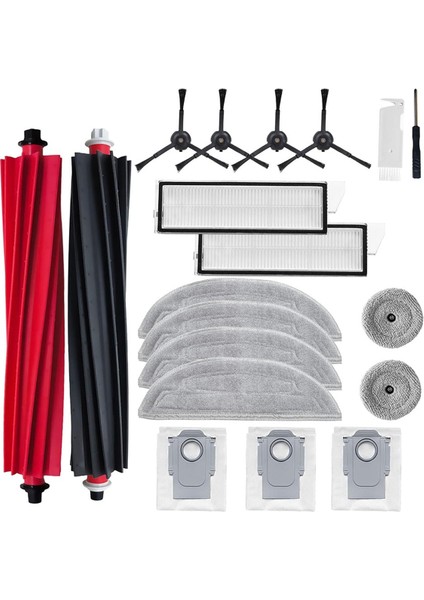 Roborock S8 Maxv Ultra Aksesuarları, S8 Max Ultra Robot Süpürge Yedek Parçası, Silindir Fırçalar, Bez, Toz Torbaları (Yurt Dışından)