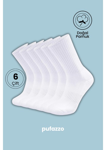 Erkek Soket Çorap 6'lı Set - Doğal Pamuk, Dikişsiz, Spor Koşu Yürüyüş ve Antrenman Çorabı