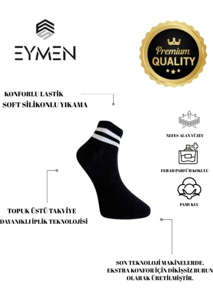 6'lı Ekonomik Kısa Kolej Çemberli Tenis Çorabı Siyah - Erkek Kadın Için Uygun fiyatları