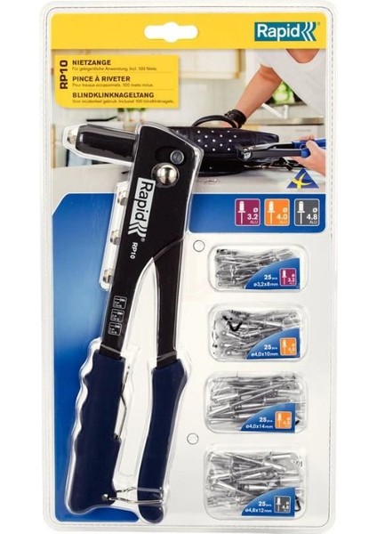 RP10KIT Perçin Aleti + 100 Ad. Perçin